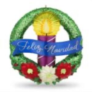 Hallmark 2017 Feliz Navidad LA LUZ DE LA NAVIDAD  Wreath Christmas Ornament